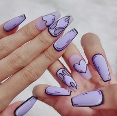 Fake Nails Designs, Girly Acrylic Nails, Her Nails, Pink Acrylic Nails, Fancy Nails, Short Acrylic Nails, Best Acrylic Nails, Valentines Nails, Purple Nails