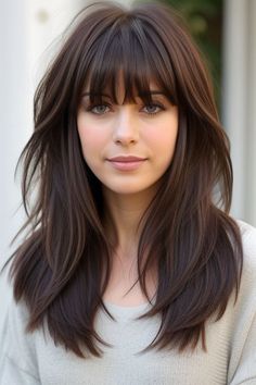 29  Bangs Hairstyles Ideas 21 Actresses With Bangs, Long Straight Hair With Side Bangs, Medium Length Layers With Bangs, Bangs Styling Tips, Long Hair Bangs Hairstyles, Bangs Hairstyles Ideas, Highlight Hair Dye, Bangs Styling, Oval Face Bangs