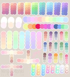 an assortment of pastel colors and shapes