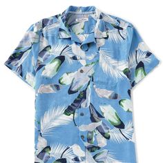 Color: Mountain Bluebell Tropical-Weight Silk Keeps You Feeling As Cool As You Look In This Vacation-Ready Shirt. French Placket Short Sleeves Back Yoke Straight Hem With Side Vents 100% Silk Machine Wash Cold, Tumble Dry Low Imported Men's Sportswear Viking Shirt, Men's Sportswear, New Garden, Casual Bottoms, Bahama Blue, Solid Color Shirt, Silk Shorts, Mens Button Up, Pullover Shirt