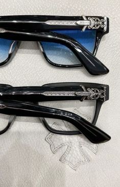 Chrome Hearts Glasses, Unique Glasses Frames, Chrome Sunglasses, Dope Jewelry Accessories, School Bag Essentials, Clothing Brand Logos, Heart Glasses, Black Glasses, Soft Life