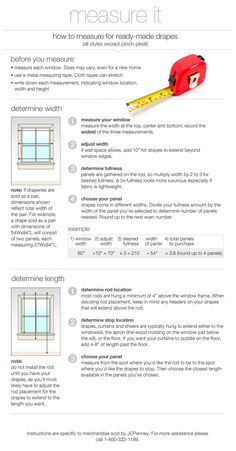 the instructions for how to measure windows