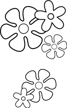 three flowers that have been cut out to look like they are in the same pattern