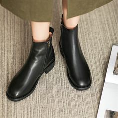 A firm every day favorite, these leather chelsea boots are perfect for long city days. They have a chic almond toe and are set on a 45mm block heel with elasticated side panels for optimum comfort and ease. Wear them every day to punctuate a relaxed and pared-back ensemble. Color: Black/Brown/ApricotMaterial: Cow LeatherLining: Genuine Leather Insole: Genuine Leather Sole: RubberHeels: 4.5 cm/1.77"Tube Height: 12Cm/4.72"Fit: Medium to Wide, Runs Normal.Origin: Made in China Production Time: Abou Flat Heel Platform Boots For Workwear In Fall, Fall Workwear Platform Boots With Flat Heel, Faux Leather Chelsea Boots For Work, Medium Width Round Toe Martin Boots For Work, Winter Chelsea Boots With Stacked Heel And Round Toe, Flat Heel Boots For Workwear In Fall, Fall Workwear Boots With Flat Heel, Office Chelsea Boots For Fall, Ankle-high, Trendy Leather Sole Boots For Workwear