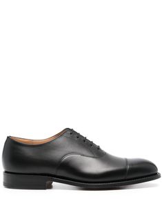 black calf leather smooth grain almond toe front lace-up fastening branded leather insole stacked heel leather outsole Derby Shoes, Stacked Heel, Shoes Black, Calf Leather, Black Shoes, Derby, Oxford Shoes, Grain, Almond