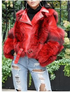 Red Long Sleeve Biker Jacket For Winter, Red Long Sleeve Leather Jacket For Winter, Red Leather Jacket For Winter, Red Leather Jacket With Long Sleeves For Winter, Red Long Sleeve Biker Jacket For Fall, Fall Red Long Sleeve Biker Jacket, Red Long Sleeve Fur Coat For Winter, Trendy Red Outerwear For Fall, Trendy Red Leather Jacket With Long Sleeves