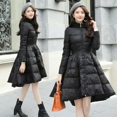 Winter Womens Swing Dress Long Coats Tutu Cotton Down Puffer Jacket Overcoat sz   Condition: 100%  Brand new & High quality  Asian Size: S-2XL  Material: Down Color: As the picture shows Occasion : Casual Dear friend: If you feel difficult to choose the size ,you can feel free to contact us, we will give you some suggestion,but it is for you reference only.   Payment   We only accept Paypal:  Auction Item Number, your Full Name and Shipping Address MUST be included in the Escrow payment. All pay Fitted A-line Fall Outerwear, Solid A-line Outerwear For Fall, Fitted Stand Collar Outerwear For Cold Weather, Solid Knee-length Winter Outerwear, Spring Knee-length Outerwear With Buttons, Knee-length Spring Outerwear With Buttons, Casual Knee-length Winter Outerwear, Black A-line Outerwear For Spring, Fitted Knee-length Winter Outerwear