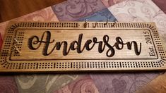 personalized wooden name sign with perfored design