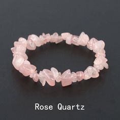 Natural Stone Stretch Bracelet. I Ship Fast And Well Packaged. Bin15 Casual Pink Rose Quartz Jewelry, Adjustable Rose Quartz Rose-colored Jewelry, Adjustable Rose Quartz Jewelry In Rose Color, Rose Quartz Color, Quartz Color, Rose Quartz Bracelet, Natural Stone Bracelets, Energy Stones, Chip Beads