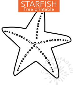 a starfish is shown with the words, free printable for kids to color