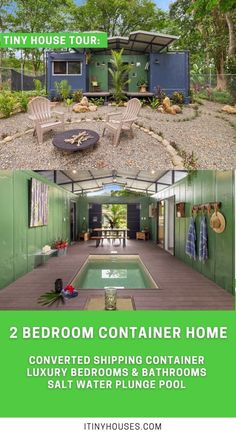 two bedroom container home converted shipping container luxury bathrooms and bathrooms salt water plunge pool tiny house tour