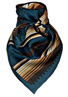 PRICES MAY VARY. 100% silk 8mm weight silk 34.5" Hand Stitched Hem Hand Wash or Dry Clean Wyoming Traders Aztec design silk scarves are made from 100% silk with our 8mm light weight fabric. This scarf is available in 34.5”. Designed to keep you warm in the Winter and sun protecting and cool in the Summer. Cowboy Bandana, Bandana Outfit, Country Summer Outfit, Large Silk Scarf, Silk Bandana, Scarf Bandana, Brands Fashion, Wild Rag, Fashion Scarves