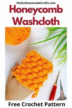 a crochet pattern for a honeycomb washcloth