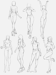 a line drawing of different female body shapes