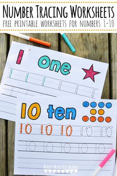 Number Tracing Worksheets 1-10 – Mary Martha Mama Early Finishers Kindergarten, Prek Printables, Trace The Numbers, Number Tracing Worksheets, Number Writing Practice, Morning Ideas