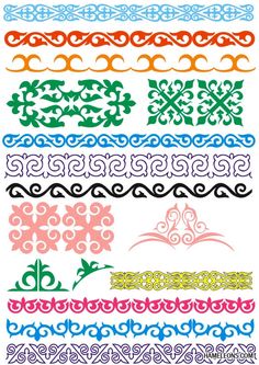 an assortment of different colored lines and designs on a white background stock photo - budget cut outs