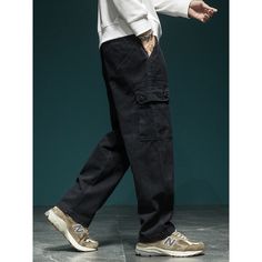 Retro Washed Functional Military Black Cargo Pants Fabric: 100% cotton Size: M, L, XL, 2XL, 3XL, 4XL Multiple Color Selections: Khaki, Black, Gray  Season: Spring, Fall, Summer, Winter Solid Color Cotton Cargo Jeans For Outdoor, Solid Cotton Cargo Jeans For Outdoor, Baggy Black Work Pants With Side Pockets, Baggy Black Work Pants With Cargo Pockets, Black Cargo Style Full Length Work Pants, Baggy Black Cotton Work Pants, Black Cotton Baggy Work Pants, Black Baggy Cotton Work Pants, Black Cotton Work Pants With Cargo Pockets