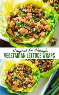 lettuce wraps filled with meat and vegetables