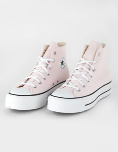 Pink Converse Lyst, Cute Cheap Shoes Sneakers, Cute Girls Shoes, Light Pink High Top Converse, Platform Converse Colors, Cute Shoes Casual, Cute Shoes For Girls 10-12, Teen Girls Shoes, Shoes Teenage Girl