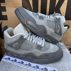 New Nike Air Jordan 4 Retro Se 'Wet Cement' Size 8.5 Smoke Grey Gray Fq7928-001 Brand New With Box Box Has No Lid As Pictured Jordan 4 Wet Cement, Gray Jordan 4, Jordan 4 Gray, Grey Jordan 4, Jordan Fours, Jordans 4s, Retro 4s, Nike Shoes Women Fashion, Jordan 4’s