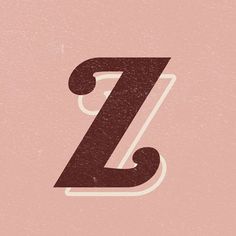 the letter z is made up of letters that appear to be in brown and pink