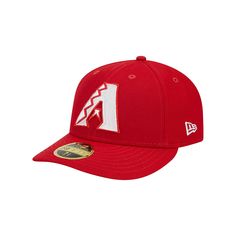 This New Era 59FIFTY fitted hat is the perfect spirited piece. The vibrant scarlet base helps the classic Arizona Diamondbacks graphics stand out. A structured construction offers a classic look.This New Era 59FIFTY fitted hat is the perfect spirited piece. The vibrant scarlet base helps the classic Arizona Diamondbacks graphics stand out. A structured construction offers a classic look.PRODUCT FEATURESContrasting color undervisorMid CrownStructured fitWipe clean with a damp clothRaised embroide