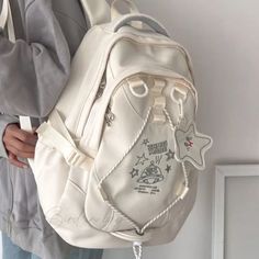 Bird in Bag – Minimalist Portable Couch Body – Bird in Bag Trendy Embroidered Backpack For Travel, Casual Embroidered Backpack For Daily Use, Trendy Embroidered Backpack For Everyday Use, Casual Embroidered Backpack For Students, Casual Embroidered Student Backpack, White Embroidered School Bag, Casual Embroidered Standard Backpack, Casual Embroidered Everyday Backpack, Casual Everyday Embroidered Backpack