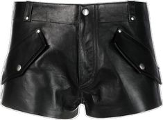 Leather Shorts, Shorts Black, Leather, Black