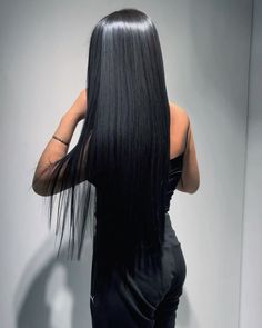 Onyx Black Hair, Black Hair Long, Long Straight Black Hair, Hairstyles Black Hair, Black Hair Aesthetic, Long Shiny Hair, Straight Black Hair, Long Silky Hair, Jet Black Hair