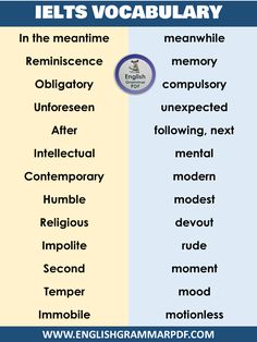 an english dictionary with the words ielts vocabulary in two different languages