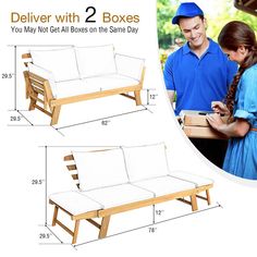 the instructions for making a sofa with two boxes