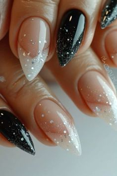 Witchy Nails, Black Nail, Dope Nails, Cute Acrylic Nails, Acrylic Nail Designs