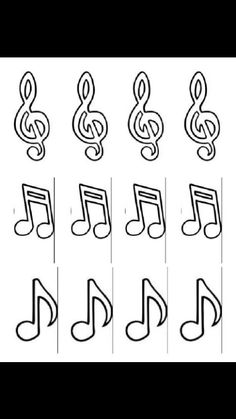 musical notes are lined up in the shape of trebles, which can be used to record music