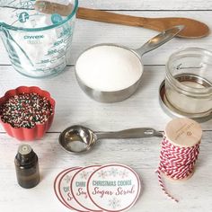 the ingredients to make christmas cookies are shown