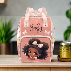 Our Personalized Diaper Bag for girls features a pink bow and coquette design, making it the perfect vintage diaper backpack.  This waterproof mommy bag is an ideal baby shower gift, combining style and practicality for a girl's diaper bag. 𝗗𝗘𝗧𝗔𝗜𝗟𝗦 🎀 Versatile mommy bag backpack 🎀 Practical and charming 🎀 Ideal gift for new parent 🎀 Padded back and adjustable shoulder straps for ultra comfort 🎀 One main compartment and some separate pockets inside provide ample space 🎀 Front compart Coquette Backpack, Designer Diaper Bag, Bow Coquette, Baby Black, American Baby, Mommy Bag, Diaper Bag Backpack, Waterproof Backpack, Diaper Bags