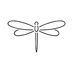 a black and white line drawing of a dragonfly