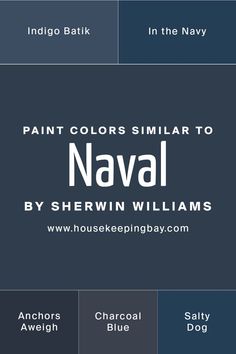 Colors Similar to Naval by Sherwin Williams Sw Naval Exterior House, Sherwin Williams Naval Front Door, Anchors Aweigh Sherwin Williams Exterior, Sw Blue Paint Colors, Sw In The Navy, Sherwin Williams Navy, Naval Sherwin Williams, Navy Paint Colors, Energy Colors