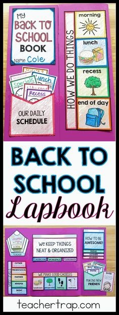 back to school lapbook with the words back to school lapbook written on it