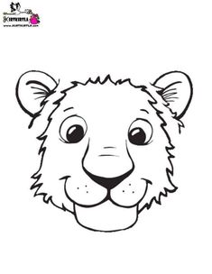 the face of a lion is shown in black and white