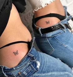 Maching Tattoos, Cute Matching Tattoos, Matching Friend Tattoos, Bestie Tattoo, Hip Tattoos Women, Bff Tattoos, Butterfly Tattoos