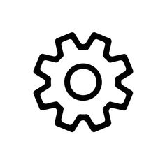 a black and white image of a cogwheel with the letter o on it