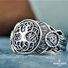 925 Silver Yggdrasil Symbol Ring Yggdrasil Symbol, Viking Ring, The Tree Of Life, Viking Jewelry, Norse Mythology, Inner Strength, 925 Silver Rings, 12 Days, The Tree