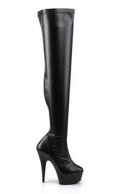 Show off yer legs in the DELIGHT-3000 boots! These sexy thigh highs are made with stretch faux leather, securing with an inner zip for easy on/off.The Delight series features a 6" heel and a 1 3/4" platform. This is an ideal height for beginners and dance fitness. 100% Vegan. US women's sizing-refer to size chart for more info. Leather Thigh High Boots, Pleaser Shoes, Dance Fitness, Black Vegan, Komplette Outfits, Black Matte, Thigh High Boots, Thigh High, Womens Heels