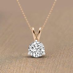 14K Rose Gold , 1 Carat Lab Grown Solitaire 3 Prong Round Diamond Pendant Necklace, Diamond color- F-G, Diamond Clarity- VS1-VS2, Pendant Necklace Type - 3 Prong Round Solitaire Diamond Pendant Necklace, Chain Type- Gold Chain, Primary Stone Shape - round-brilliant-shape, Authenticated with a 14K Stamp Round Diamond Pendant, Birthday Pendant, Round Diamond Earrings, Dainty Initial Necklace, Solitaire Diamond Pendant, Diamond Pendent, Diamond Pendants Designs, Diamond Earrings Studs Round, Custom Jewellery