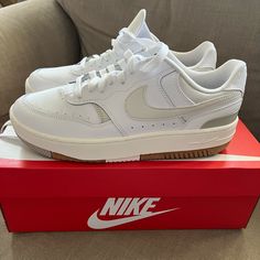 New In Box. Questions? Leave A Comment Below! White Nike, Nike Shoes Women, White Nikes, Sneakers White, Cream White, Nike Shoes, Nike Women, Bones