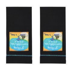 two black towels with the words there is magic in them and an image of a mermaid on