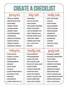 a printable grocery checklist with the words'create a checklist'on it