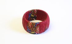 Dark Red Dashiki Bangle Jewelry African Statement Jewelry Ankara Jewelry Dashiki Party Dress Accesso Handmade Red Bangle For Festivals, Adjustable Red Bohemian Bangle, Red Adjustable Bangle For Festivals, Adjustable Red Bangle For Festival, Adjustable Red Bangle For Festivals, Red Handmade Adjustable Bangle, Adjustable Red Handmade Bangle, Adjustable Handmade Red Bangle, Handmade Adjustable Red Bangle