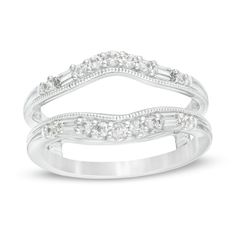 two white gold wedding bands with diamonds