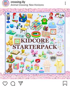 a poster with the words kidore starter pack